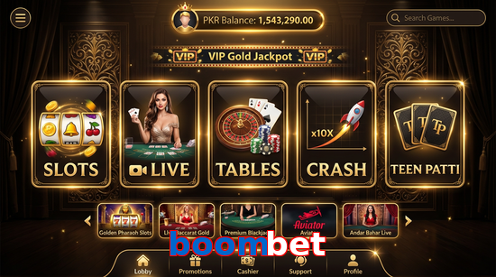 Main screen of Boombet casino page for PK players