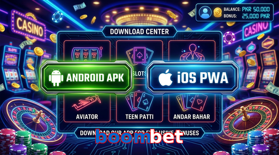 Main screen of Boombet download page for PK players