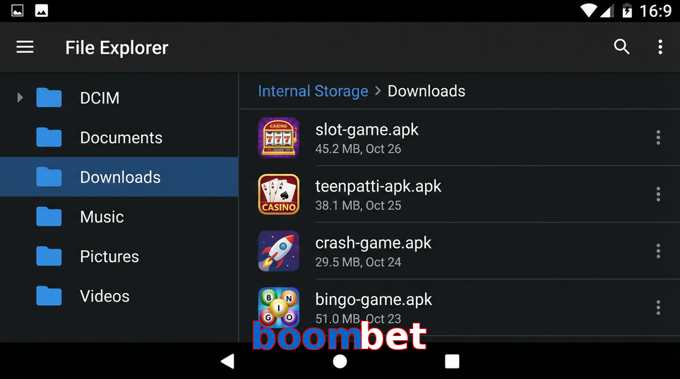 Main screen of Boombet gameapk page for PK players