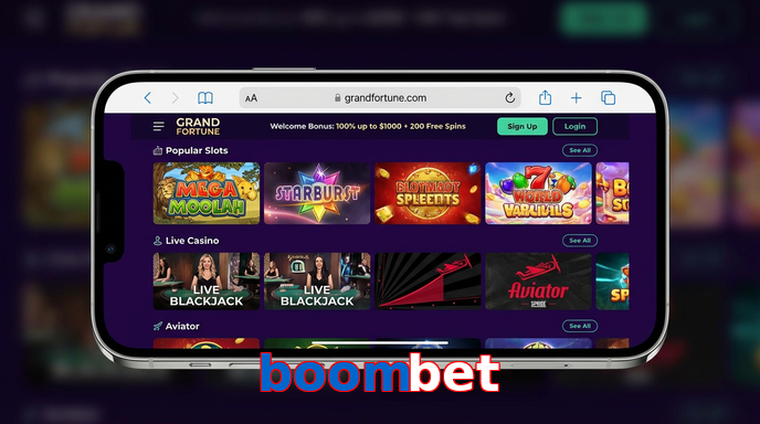 Main screen of Boombet ios page for PK players