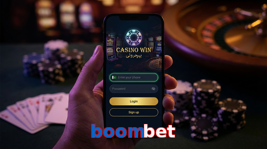 Main screen of Boombet login page for PK players